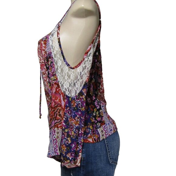 ANTHROPOLOGIE NWT Boho S Peasant Hippie India Gypsy Lace Floral Festival Top - Picture 5 of 11